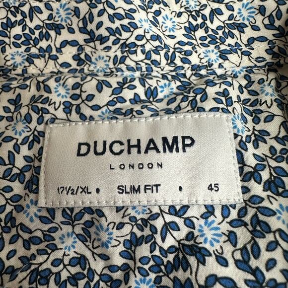 Duchamp Floral Blue and Purple Men's Shirt Slim Fit - Picture 4 of 8